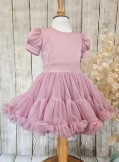 Robe de cérémonie bouffante pour petite fille + bandeau
