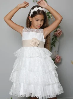 Robe de cérémonie dentelle fille