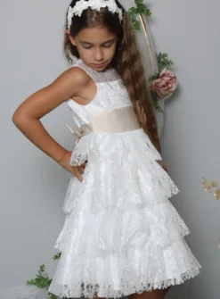 Robe de cérémonie dentelle fille