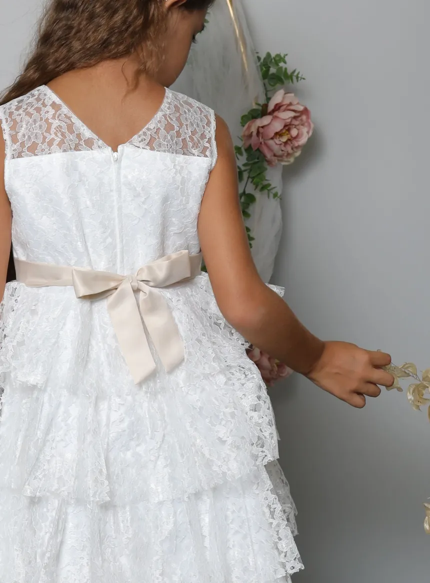Robe de cérémonie dentelle fille