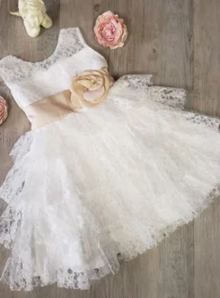 Robe de cérémonie dentelle fille