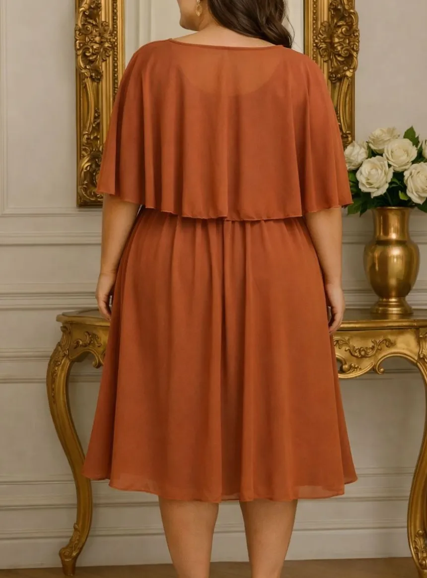 Robe de cérémonie femme grande taille en mousseline