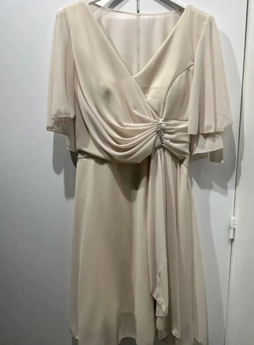Robe de cérémonie femme grande taille en mousseline