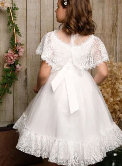 Robe de cérémonie fille avec cape dentelle Ninon