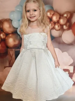Robe de cérémonie fille broderie et fleurs