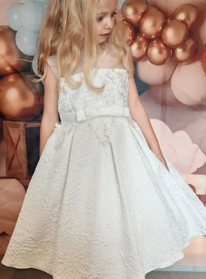 Robe de cérémonie fille broderie et fleurs