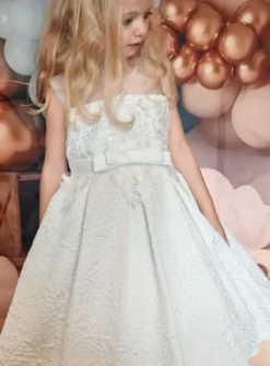 Robe de cérémonie fille broderie et fleurs