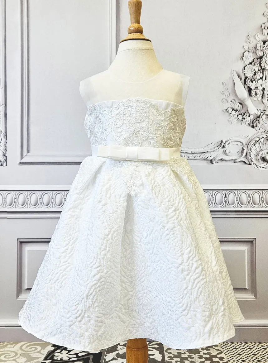 Robe de cérémonie fille broderie et fleurs