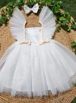 Robe de cérémonie fille ivoire en tulle