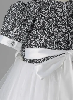 Robe de Cérémonie fille Léonie noir et blanc