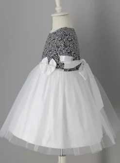 Robe de Cérémonie fille Léonie noir et blanc