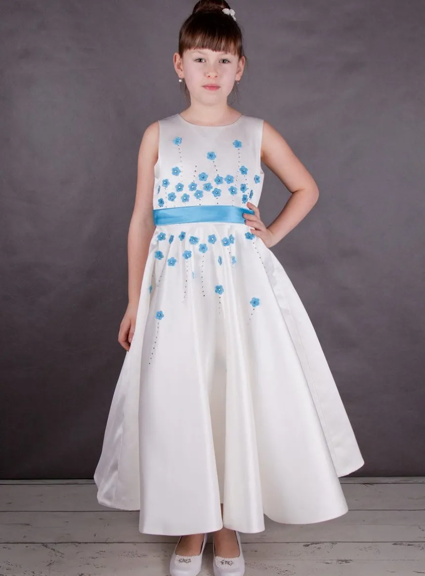 Robe de cérémonie fille Paulina Bleu turquoise 2 ans