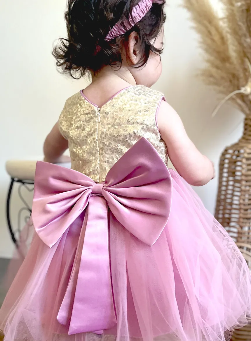 Robe de cérémonie fille rose princesse