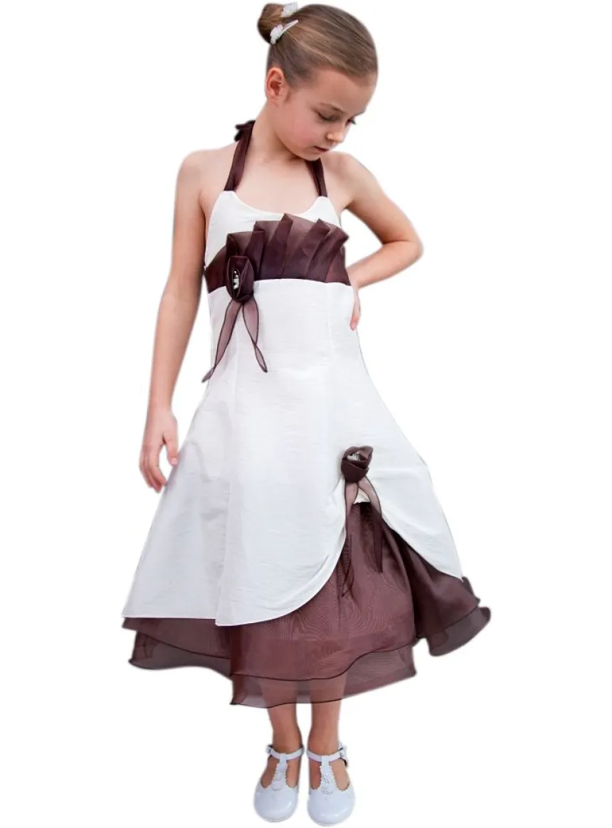 Robe de cérémonie fille Suri marron Marron 2 ans