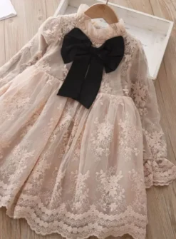 Robe de cérémonie manches longues dentelle Isis