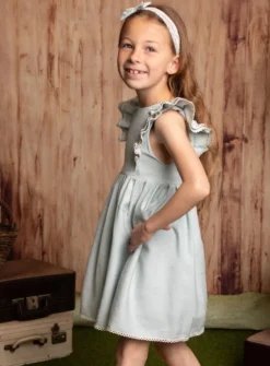 Robe de cérémonie été vert pastel petite fille collection Songe