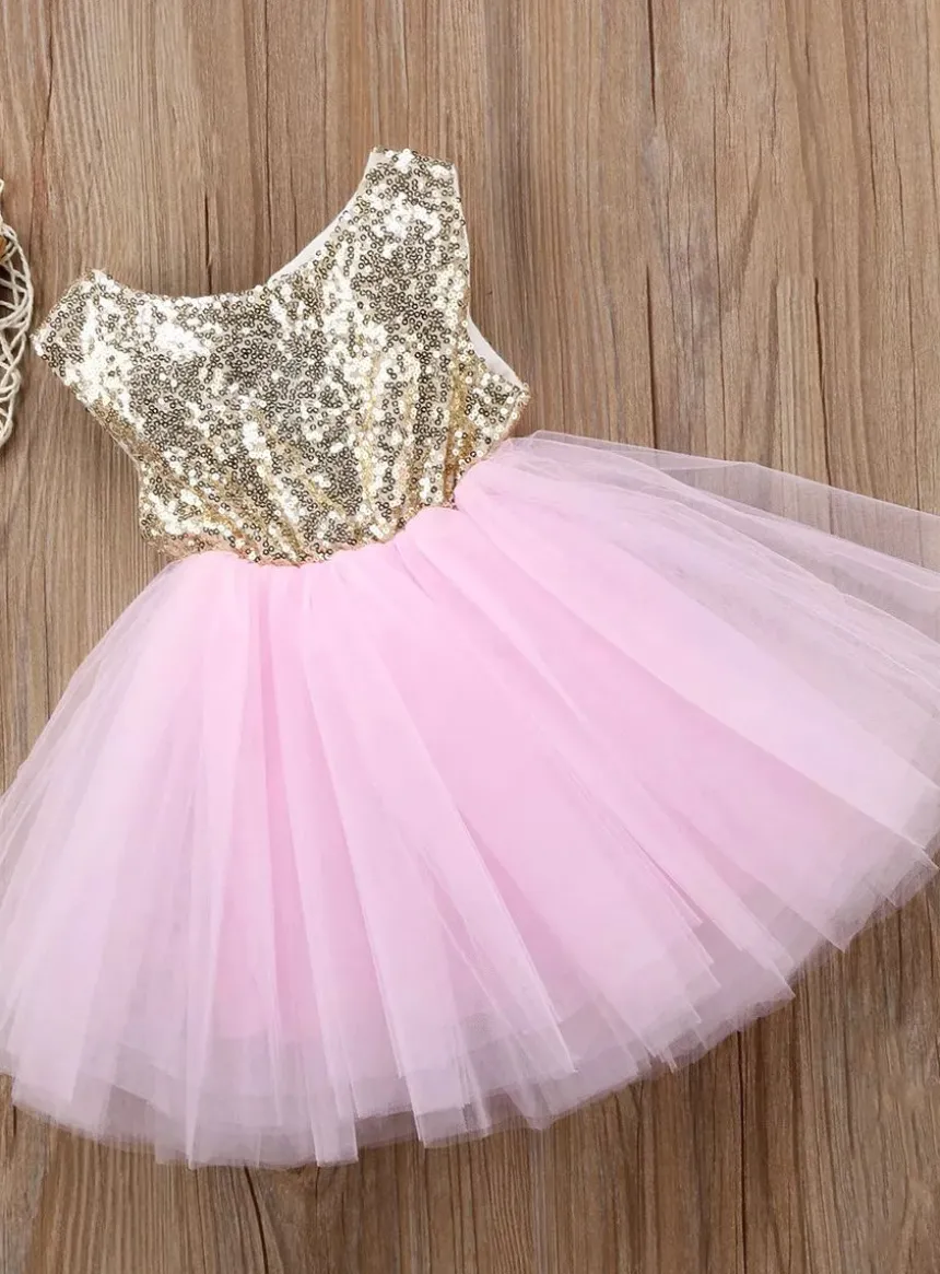 Robe de fête petite fille paillette sequin Anna