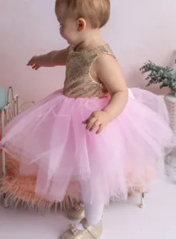Robe de fête petite fille paillette sequin Anna
