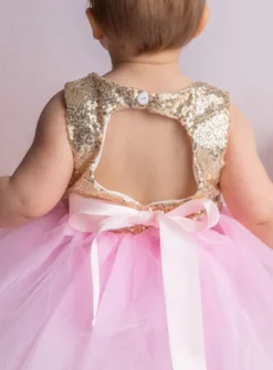 Robe de fête petite fille paillette sequin Anna