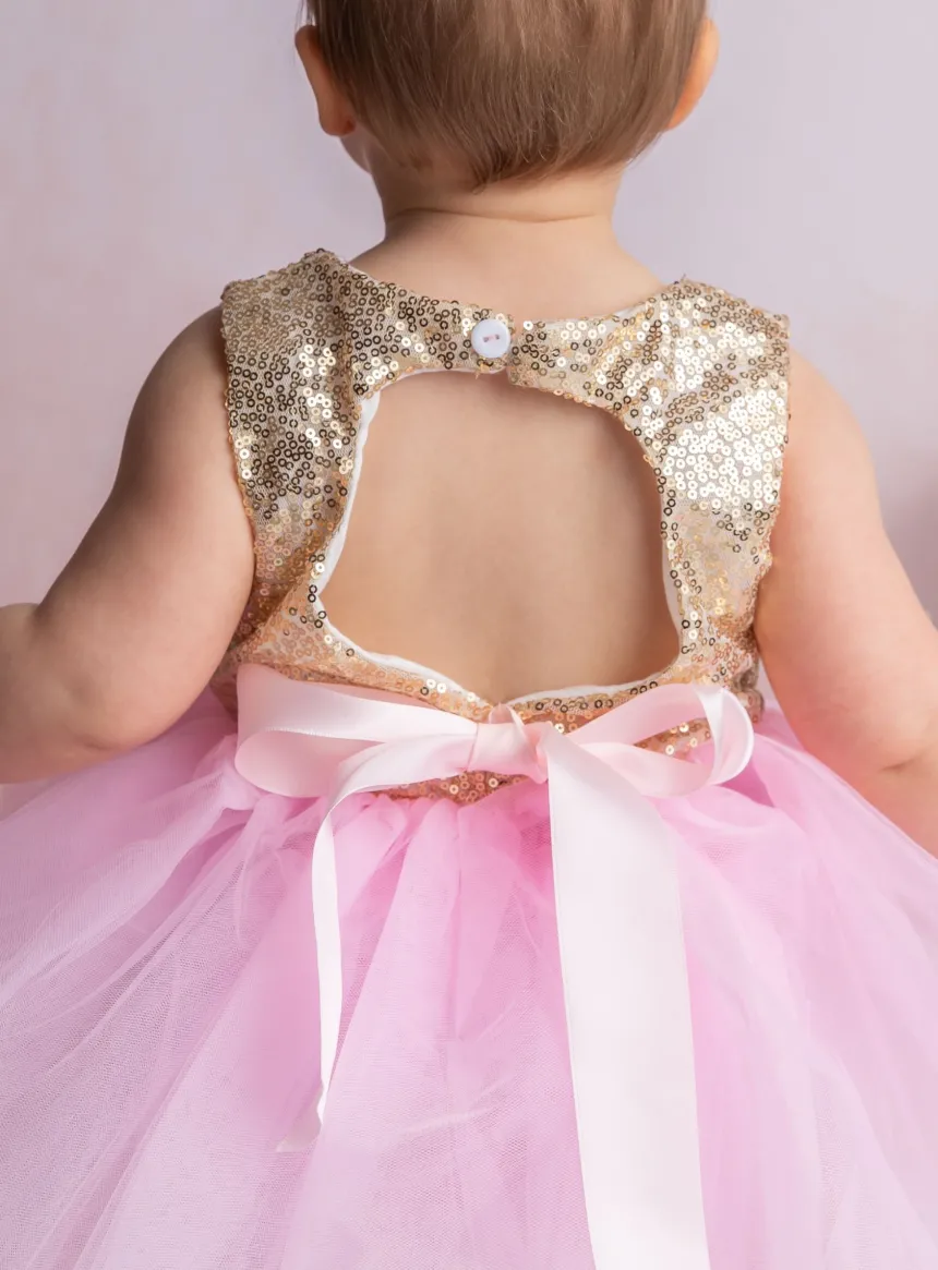 Robe de fête petite fille paillette sequin Anna