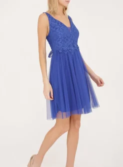 Robe demoiselle d'honneur courte femme tulle et dentelle