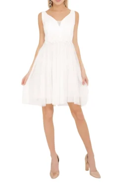Robe demoiselle d'honneur courte femme tulle et dentelle