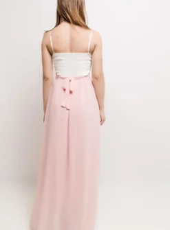 Robe demoiselle d'honneur longue femme mousseline