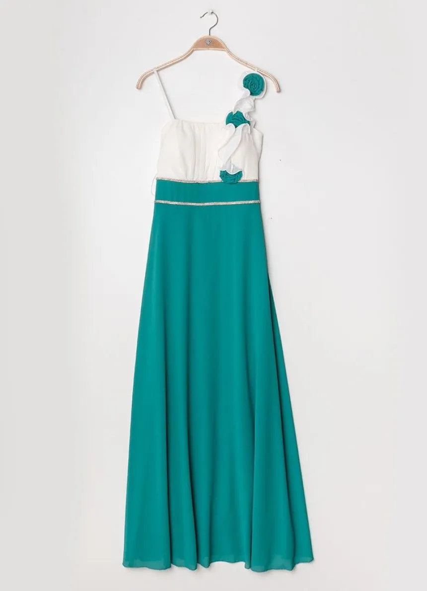 Robe demoiselle d'honneur longue femme mousseline