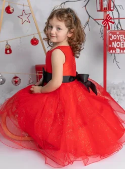 Robe de Noël / soirée fille Katia rouge et noire