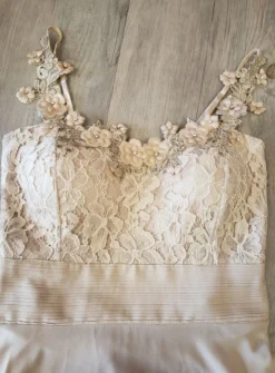Robe de soirée courte femme Adèle Beige