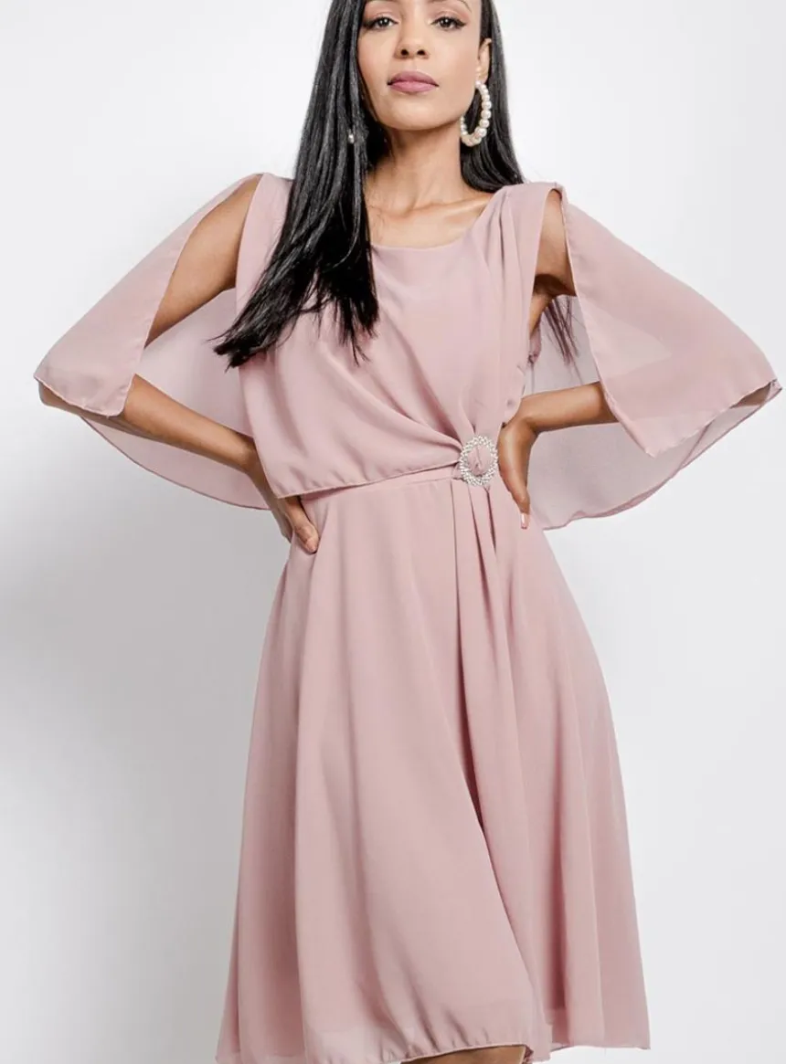 Robe de soirée courte femme cape