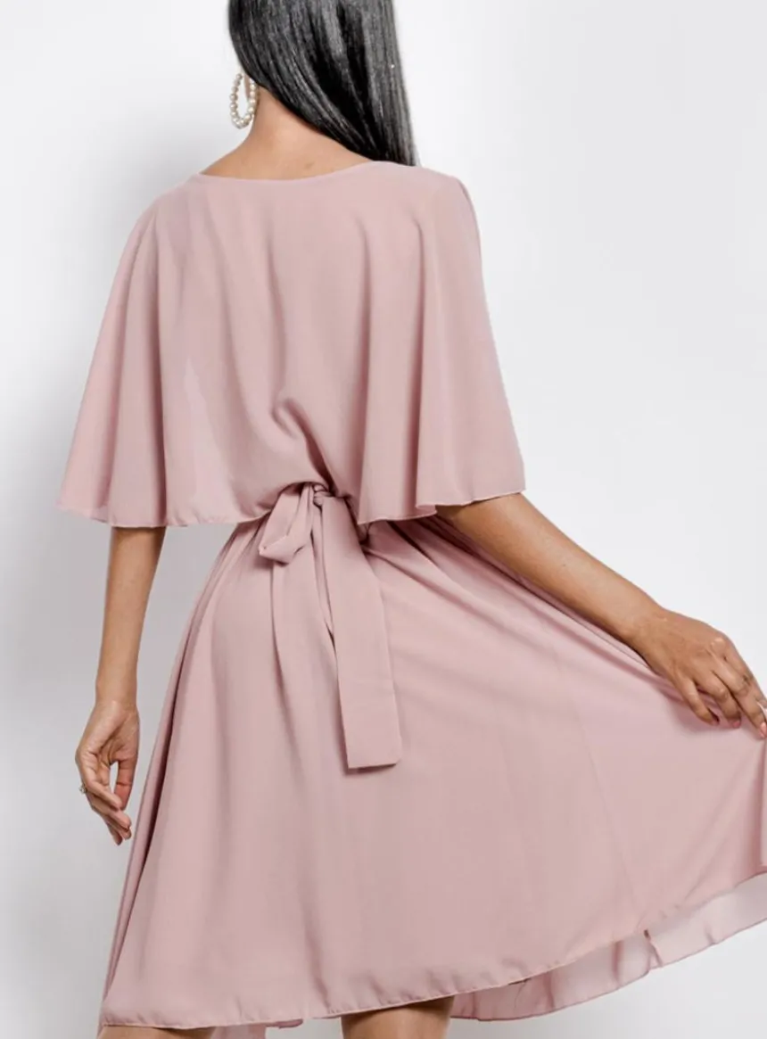 Robe de soirée courte femme cape