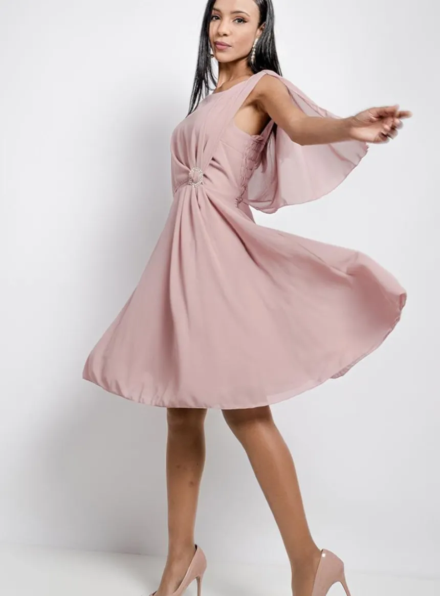 Robe de soirée courte femme cape