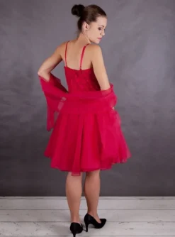 Robe de soirée courte femme Carla + étole taille 36