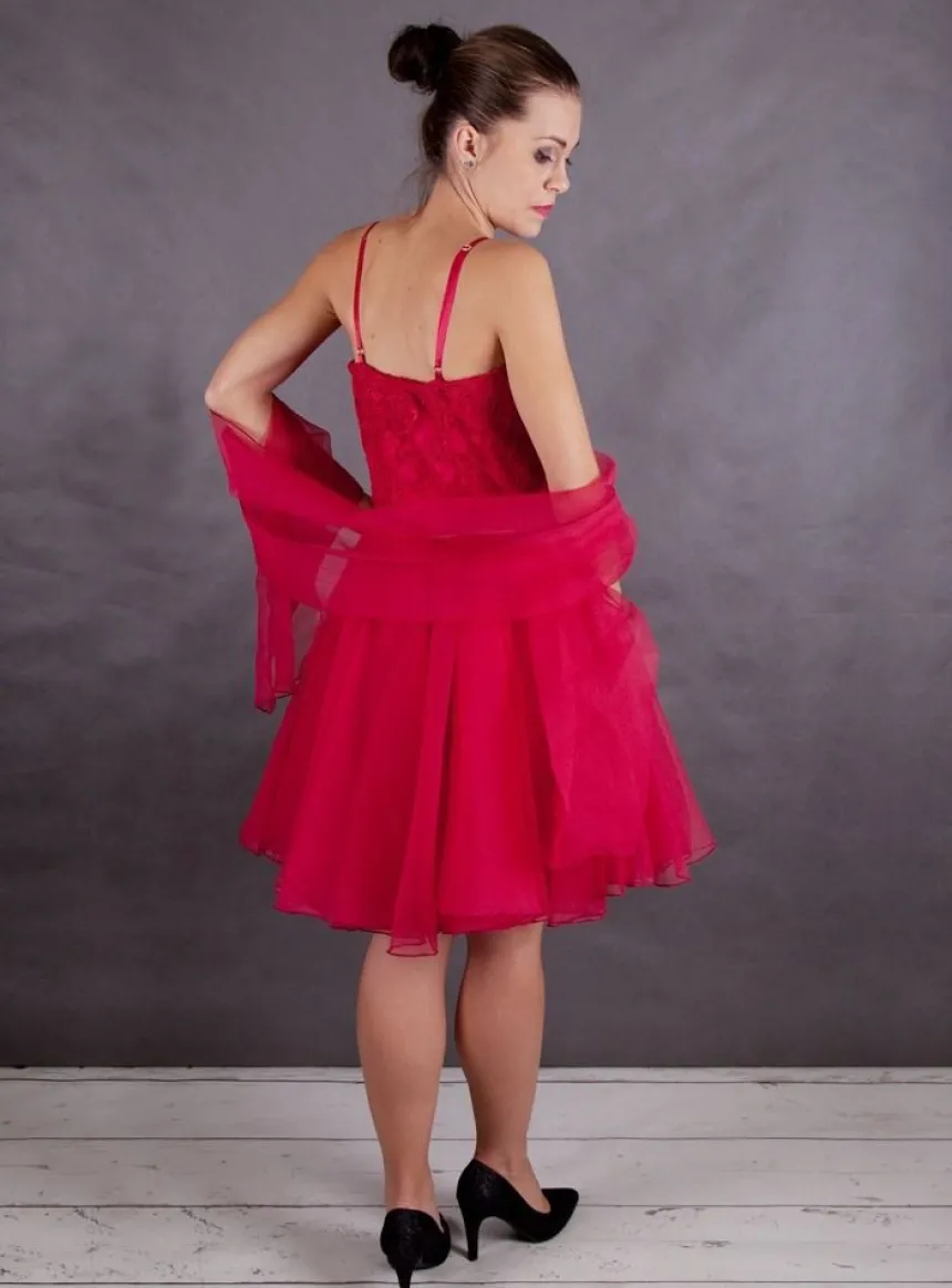 Robe de soirée courte femme Carla + étole taille 36