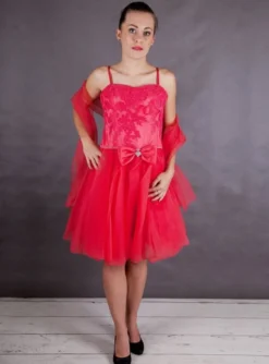 Robe de soirée courte femme Carla + étole taille 36