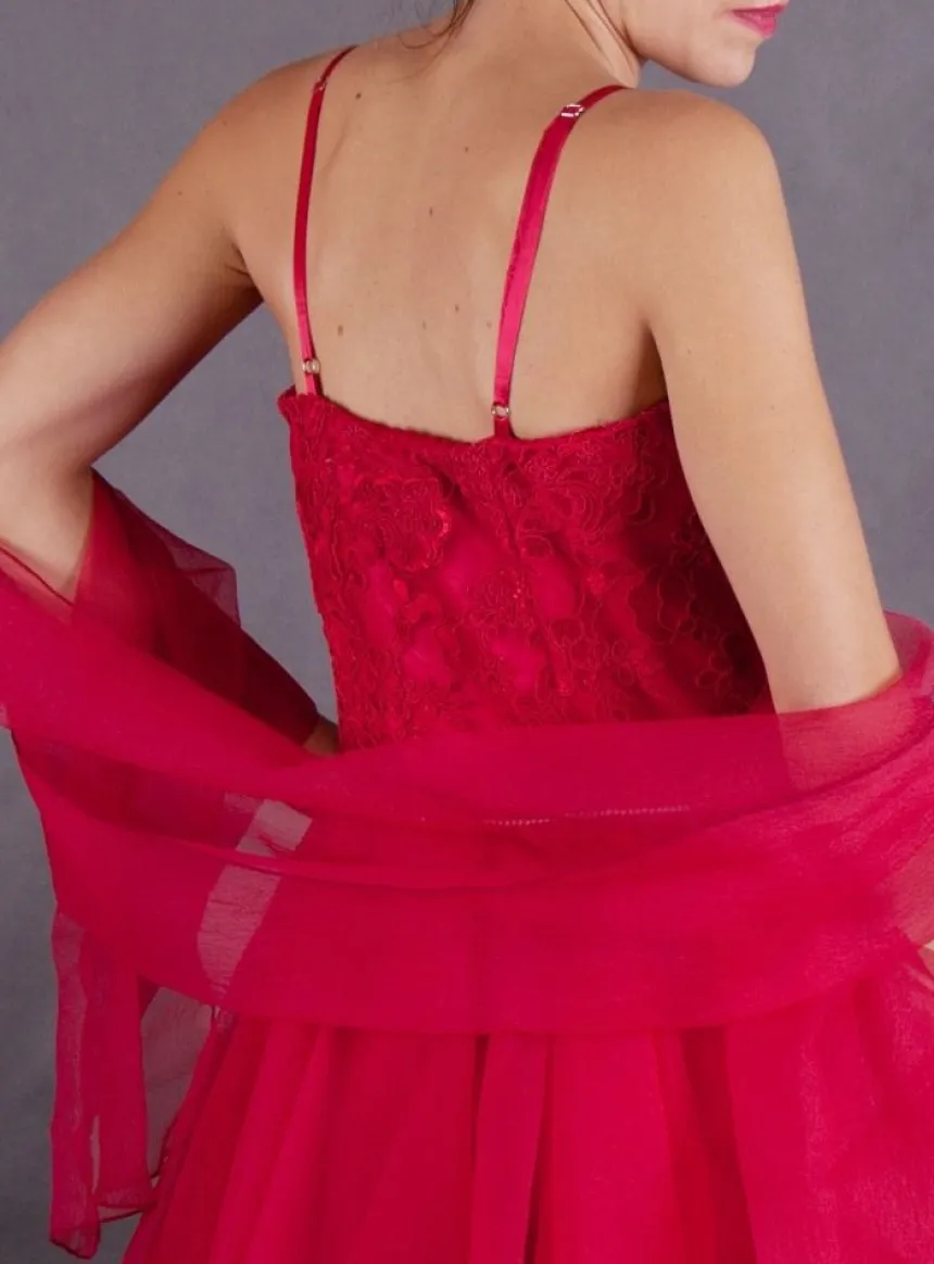 Robe de soirée courte femme Carla + étole taille 36