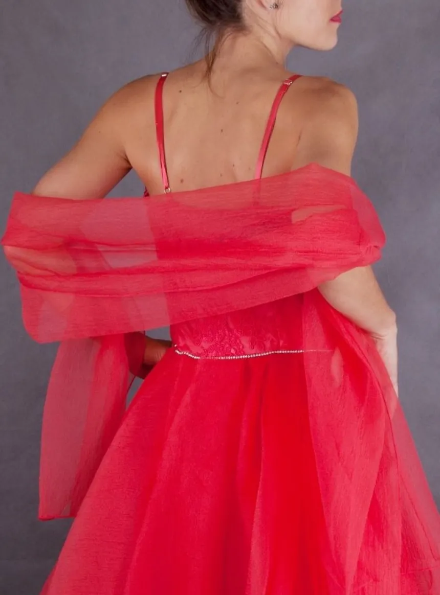 Robe de soirée courte femme Carla + étole taille 36