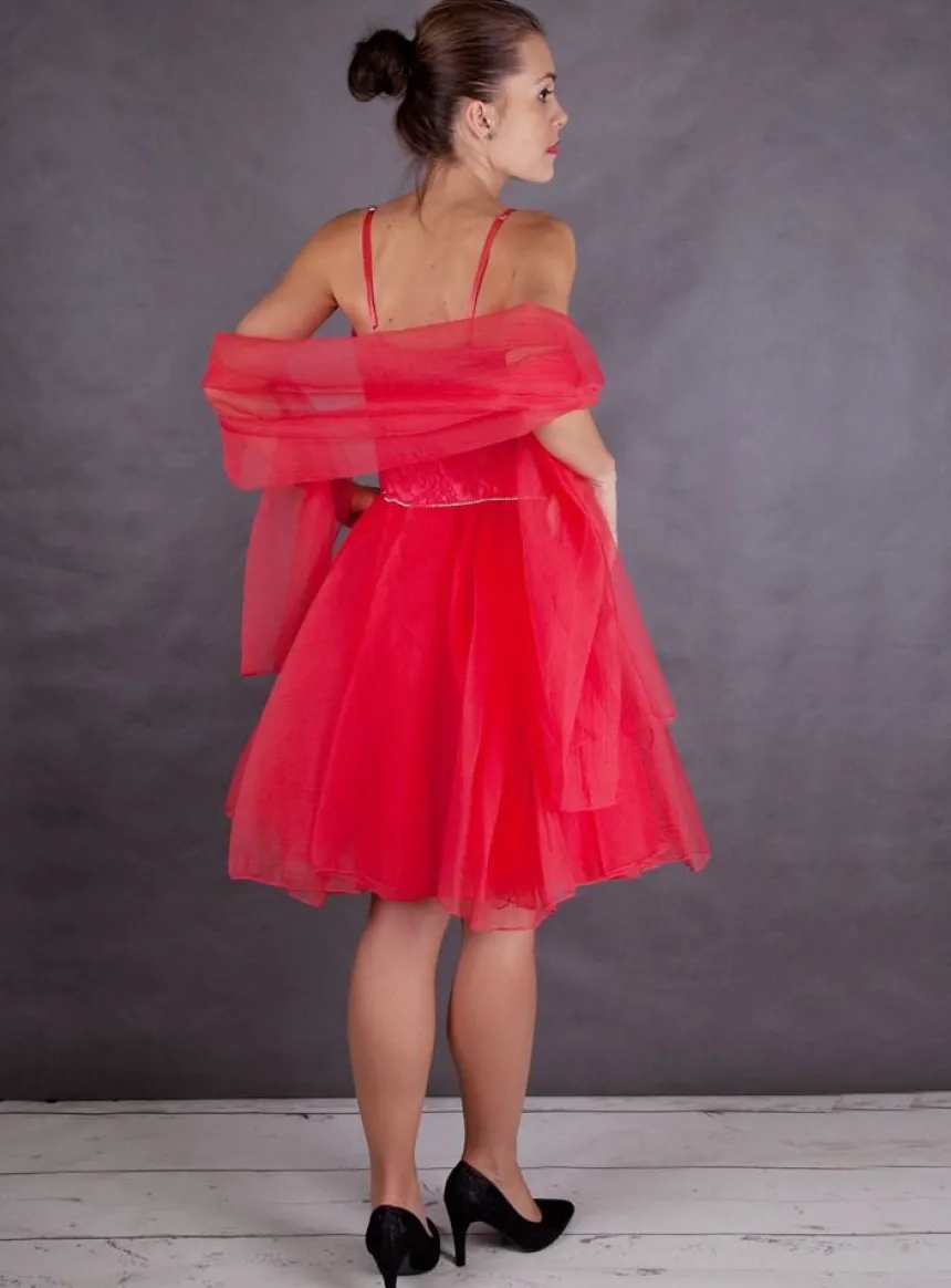 Robe de soirée courte femme Carla + étole taille 36