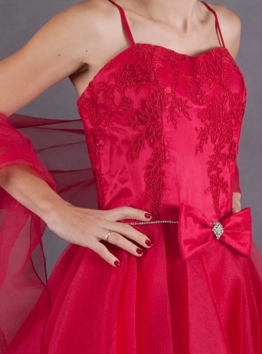 Robe de soirée courte femme Carla + étole taille 36