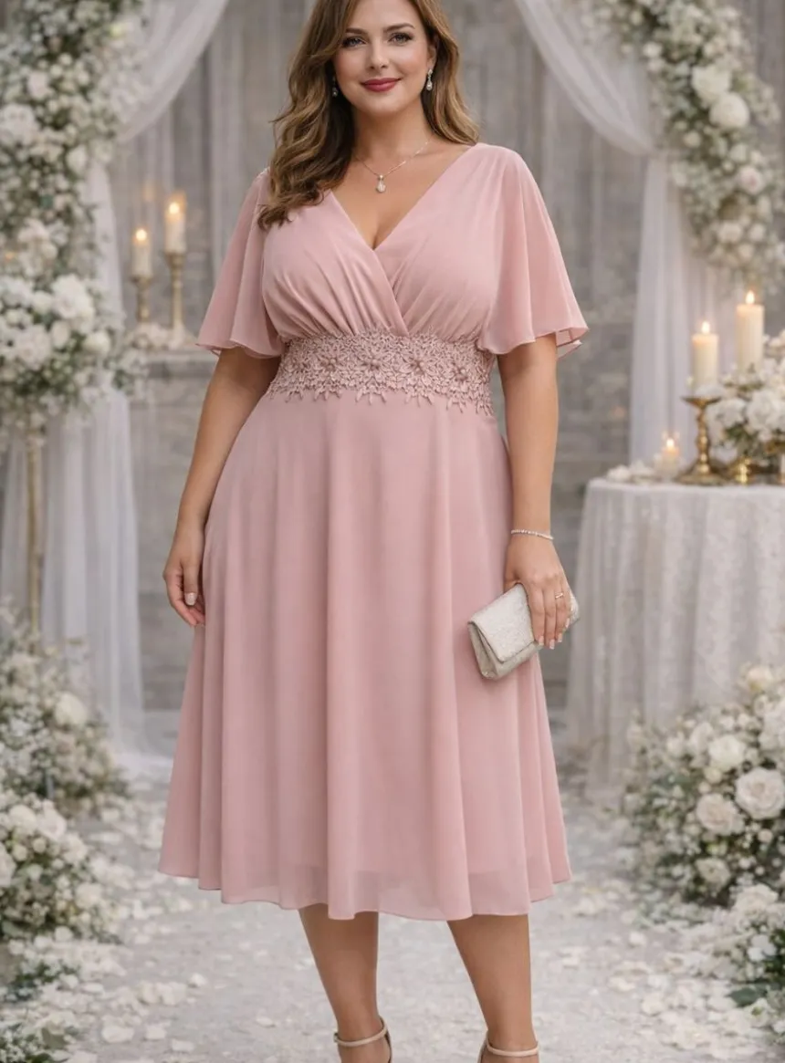 Robe de soirée courte femme grande taille Angélina