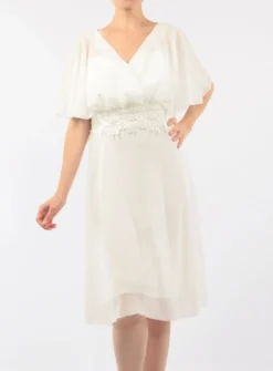 Robe de soirée courte femme grande taille Angélina Ivoire - Ecru TU Grande Taille