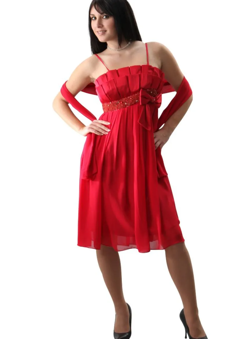 Robe de soirée courte femme Malka + étole
