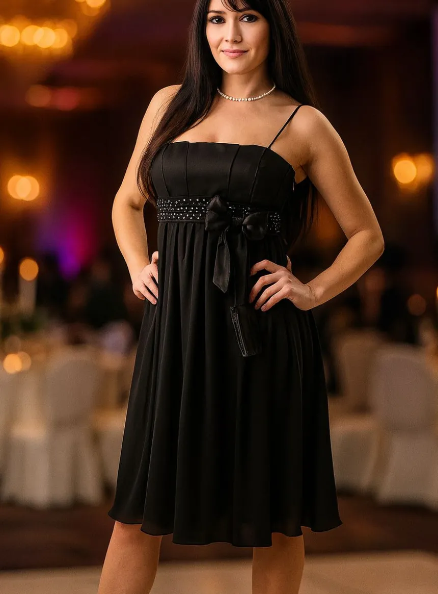 Robe de soirée courte femme Malka + étole