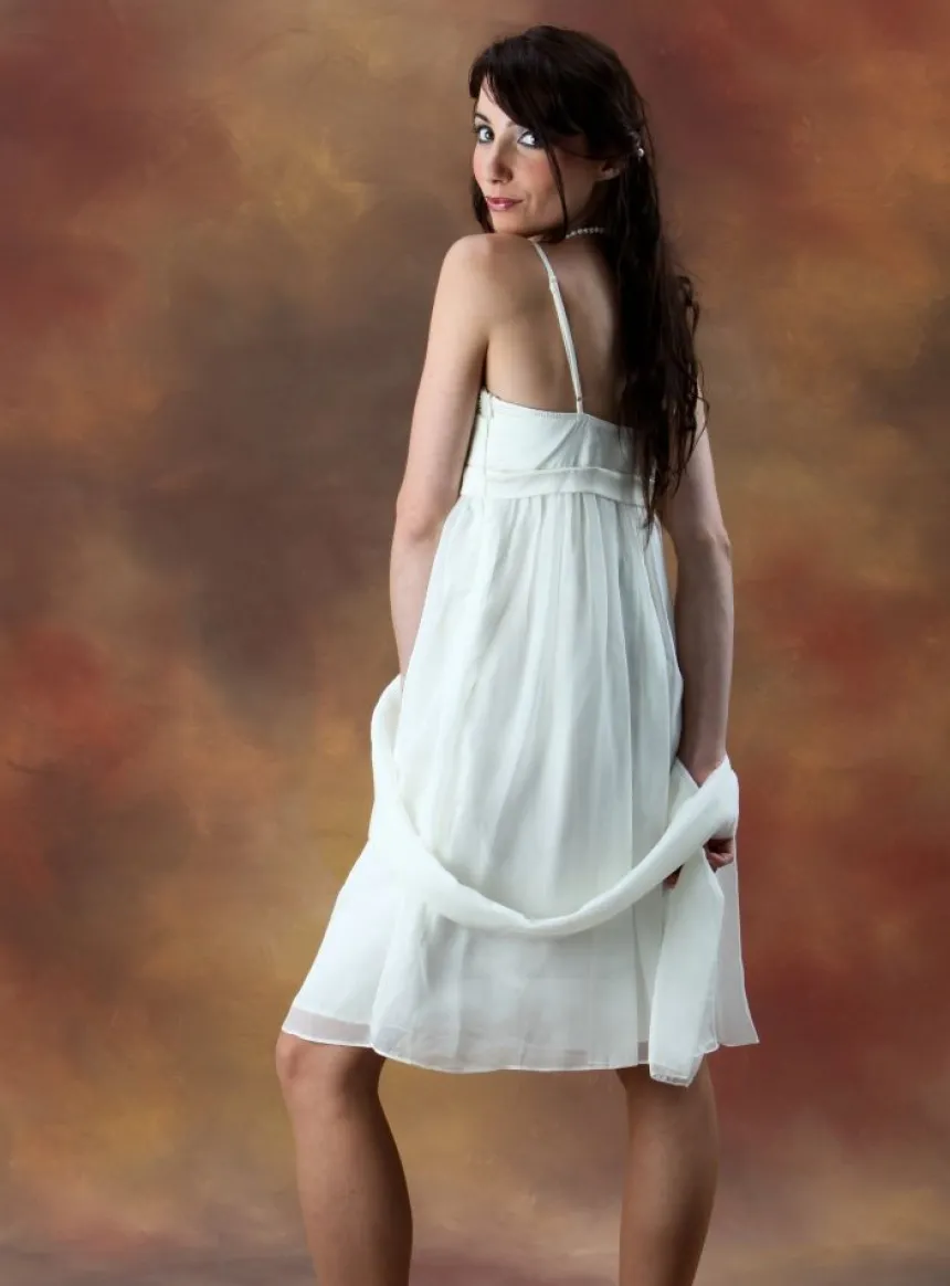 Robe de soirée courte femme Émeline + étole