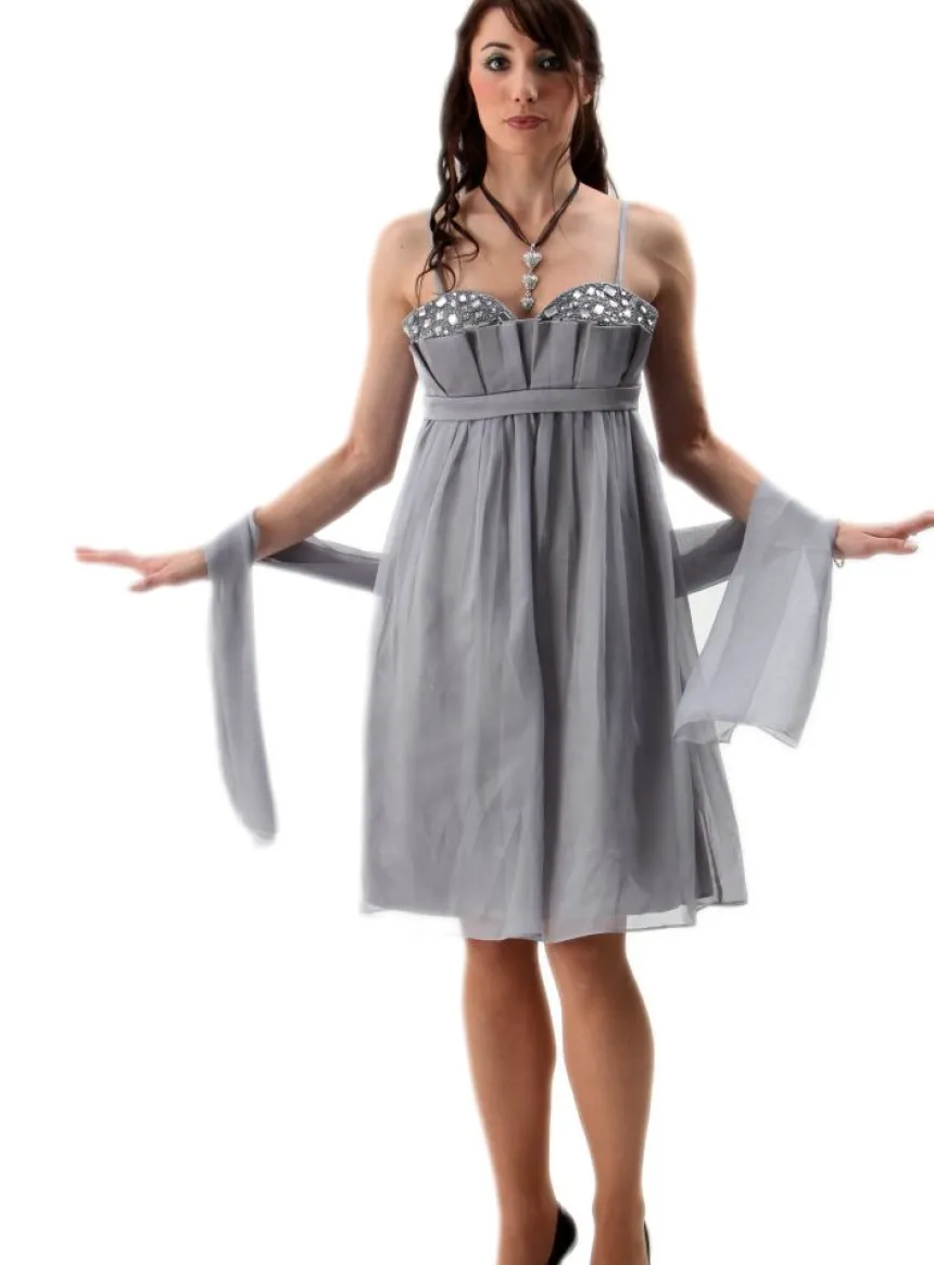 Robe de soirée courte femme Émeline + étole