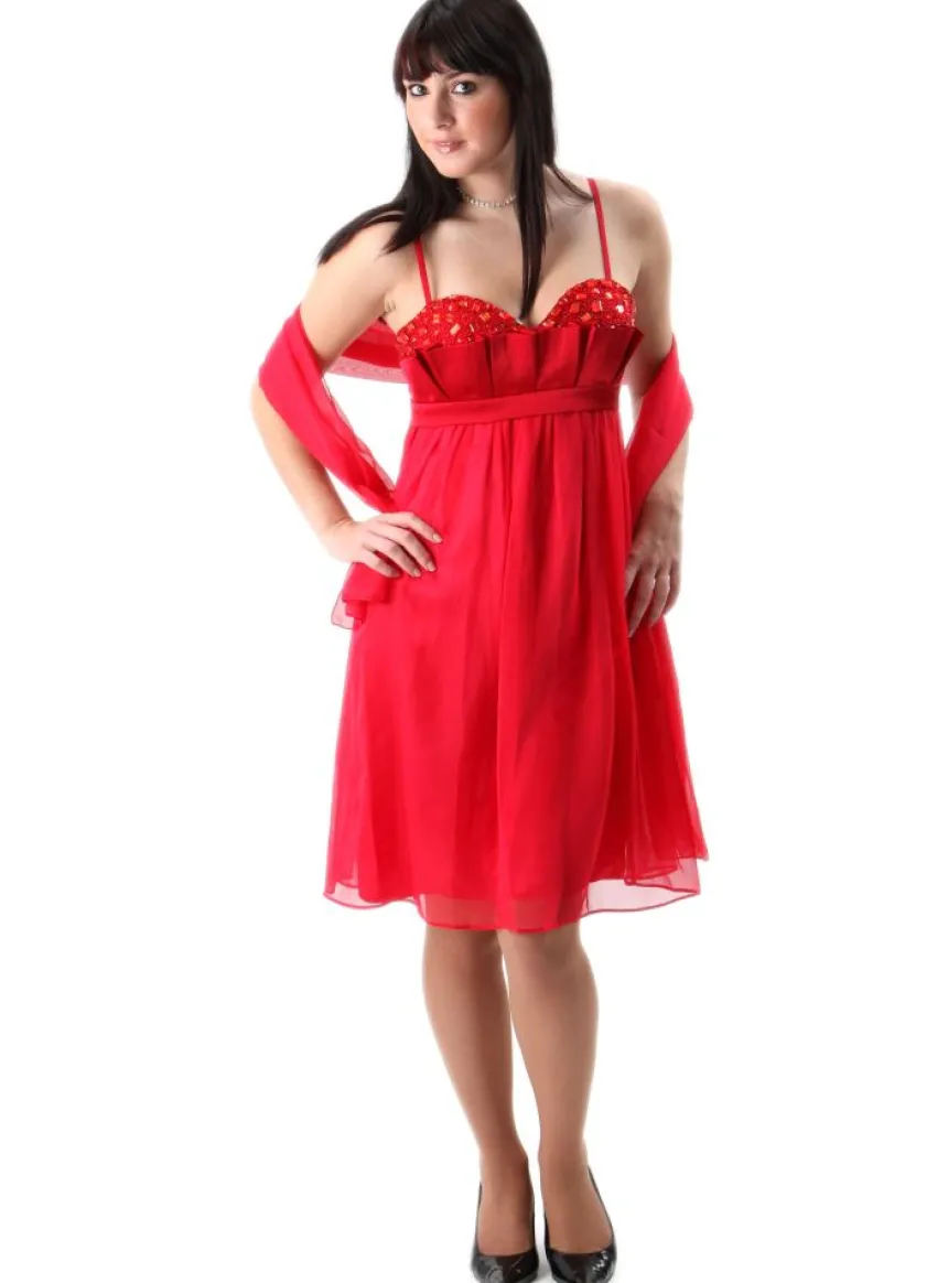 Robe de soirée courte femme Émeline + étole