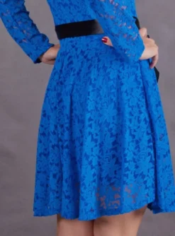 Robe de soirée courte Morrigane dentelle et ruban