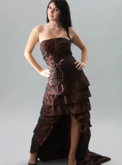 Robe de soirée femme longue Jade Marron 46