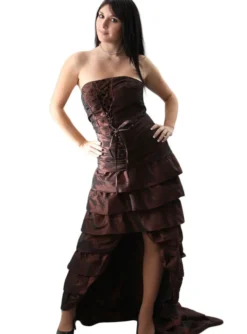 Robe de soirée femme longue Jade Marron 46